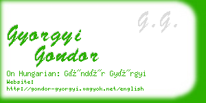 gyorgyi gondor business card